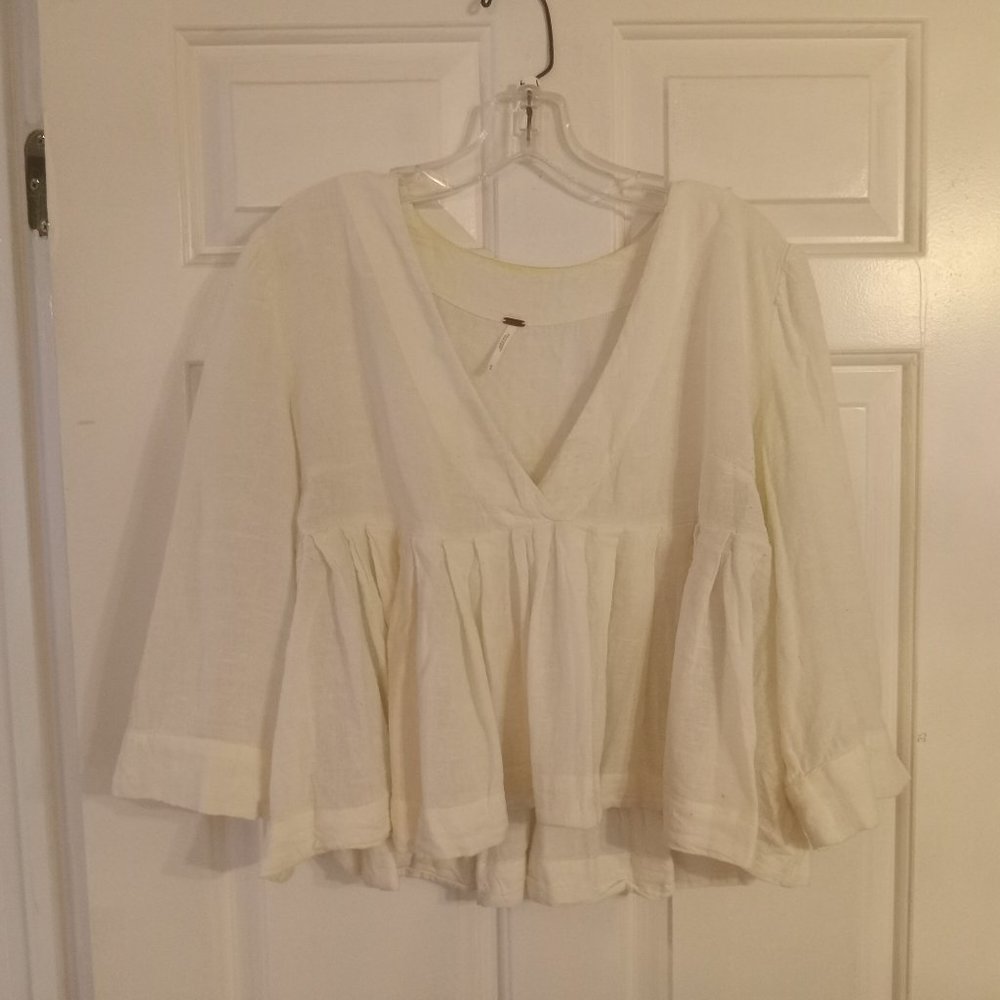 Free People Linen HiCut Top